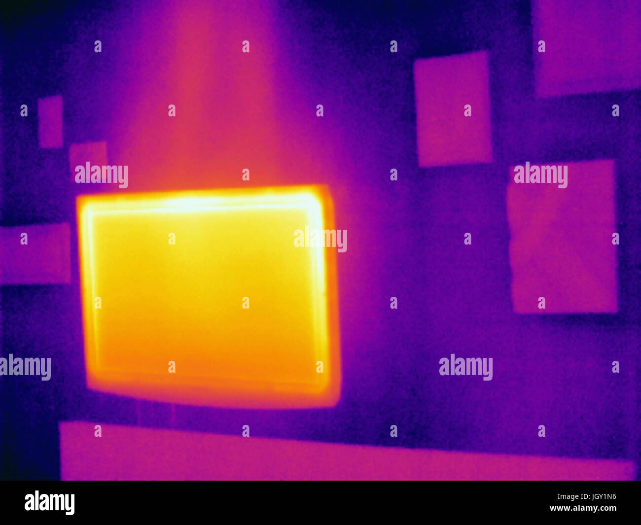 Image thermique d'une télévision à écran Banque D'Images