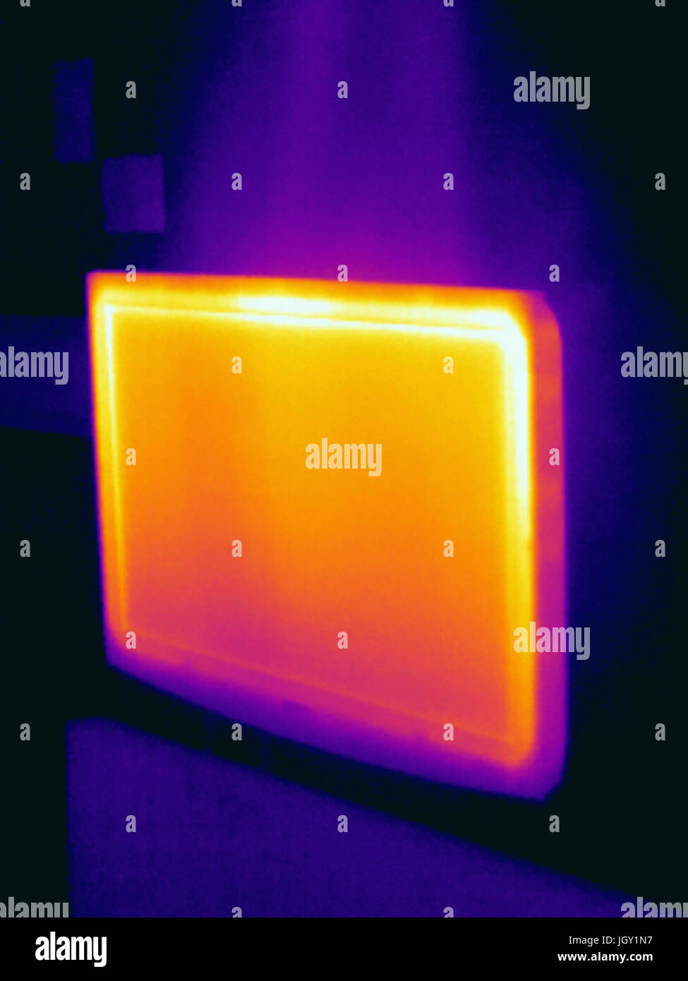 Image thermique d'une télévision à écran Banque D'Images