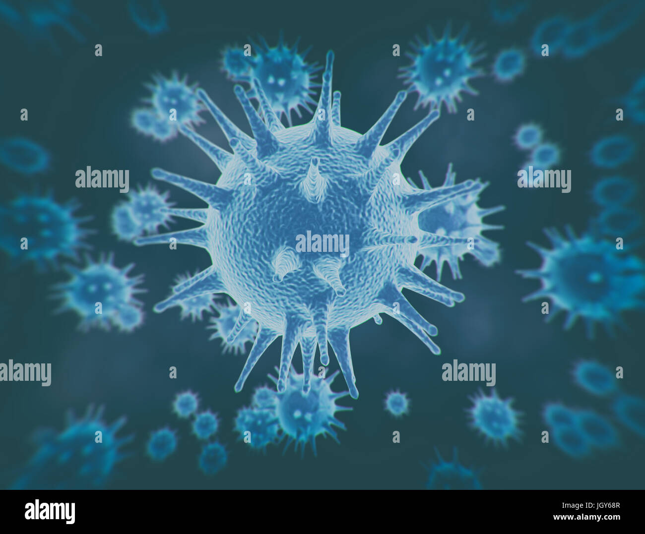 Vue microscopique des cellules Virus Banque D'Images