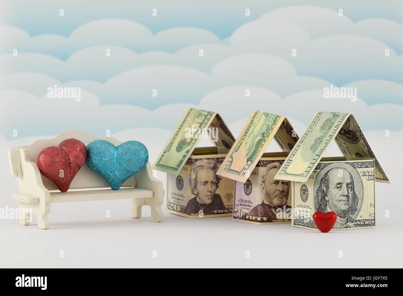 Avantages financiers d'investissements immobiliers, la meilleure assurance pour les familles Banque D'Images