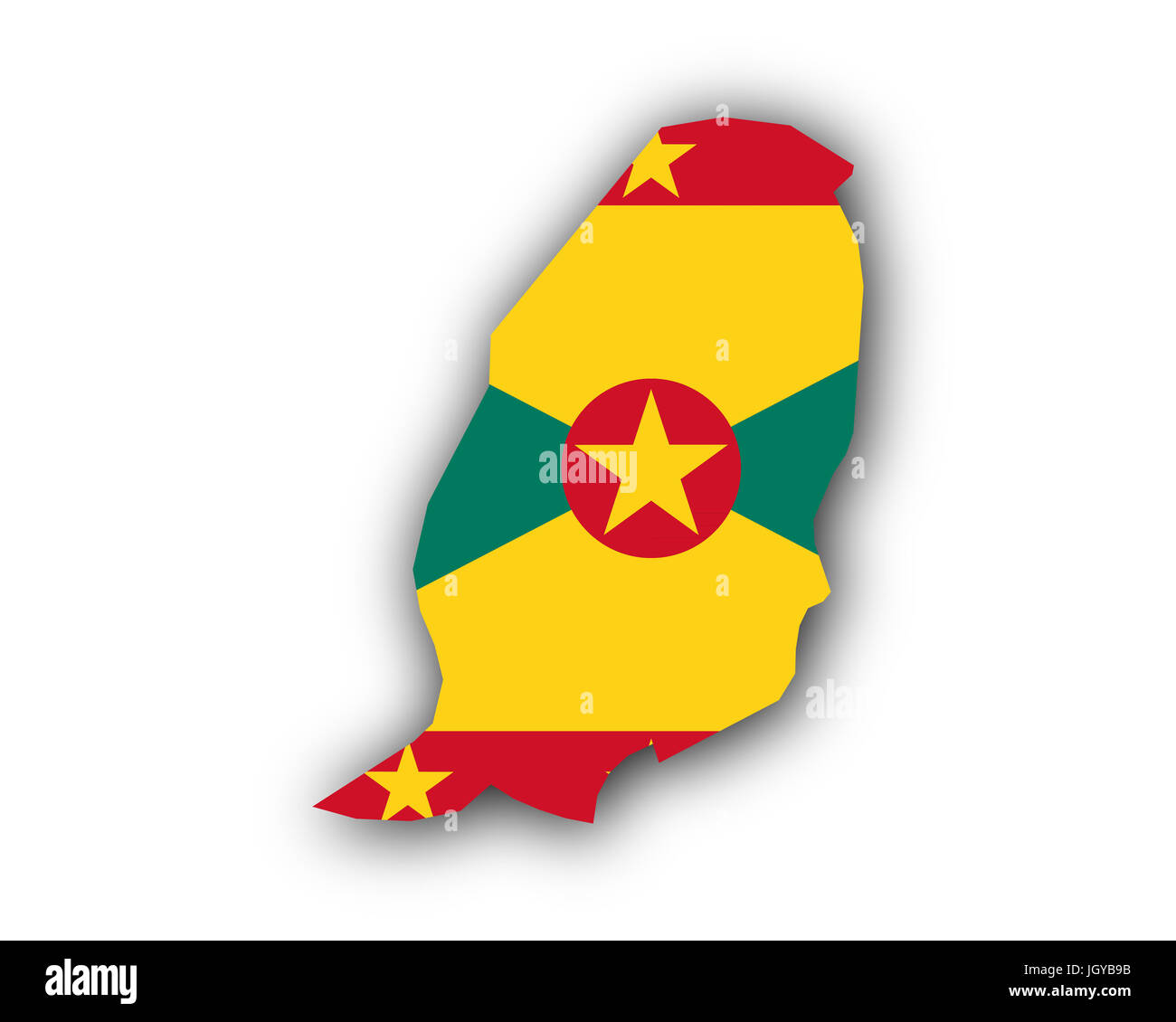 La carte et drapeau de la Grenade Photo Stock Alamy