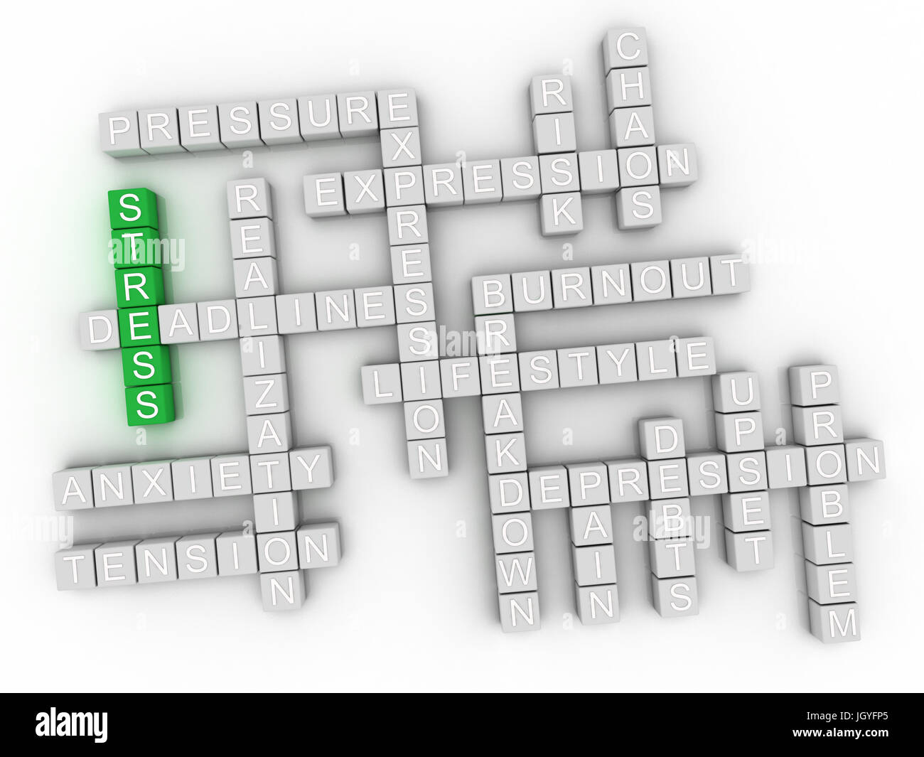 Concept 3d stress mental conceptuel Banque D'Images