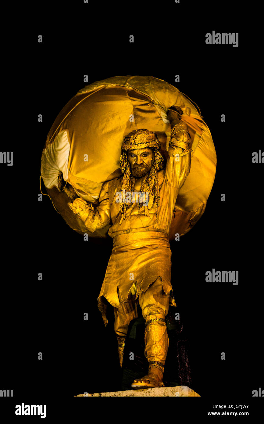L'Homme statue or vivant Banque D'Images