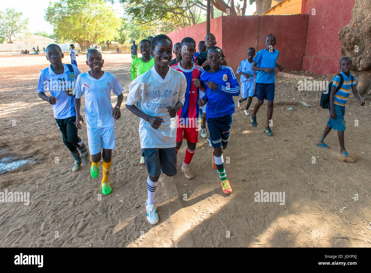 L'équipe de football. Le Sénégal. Banque D'Images