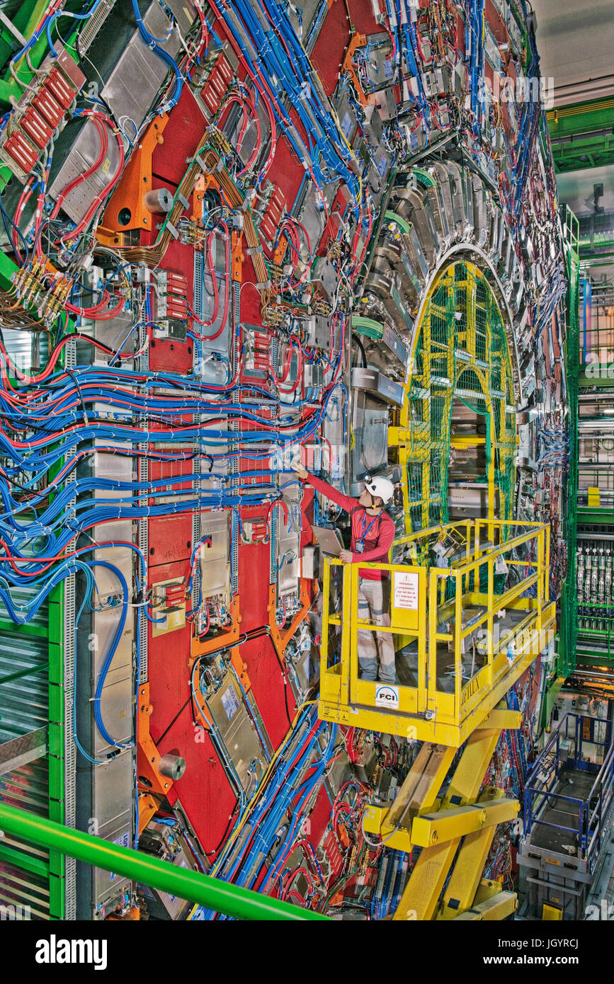 Détecteur CMS du Grand collisionneur de hadrons au CERN Banque D'Images