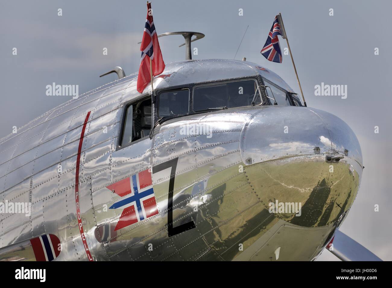 Douglas DC-3 Dakota de la Norvège Foundation de l'Flying Legends Air Show Banque D'Images