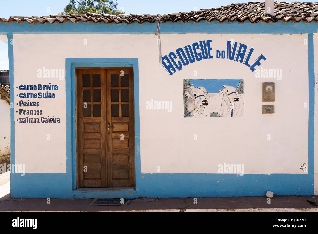 Le commerce, boucherie, Vale do Capão, Chapada Diamantina, Bahia, Brésil Banque D'Images