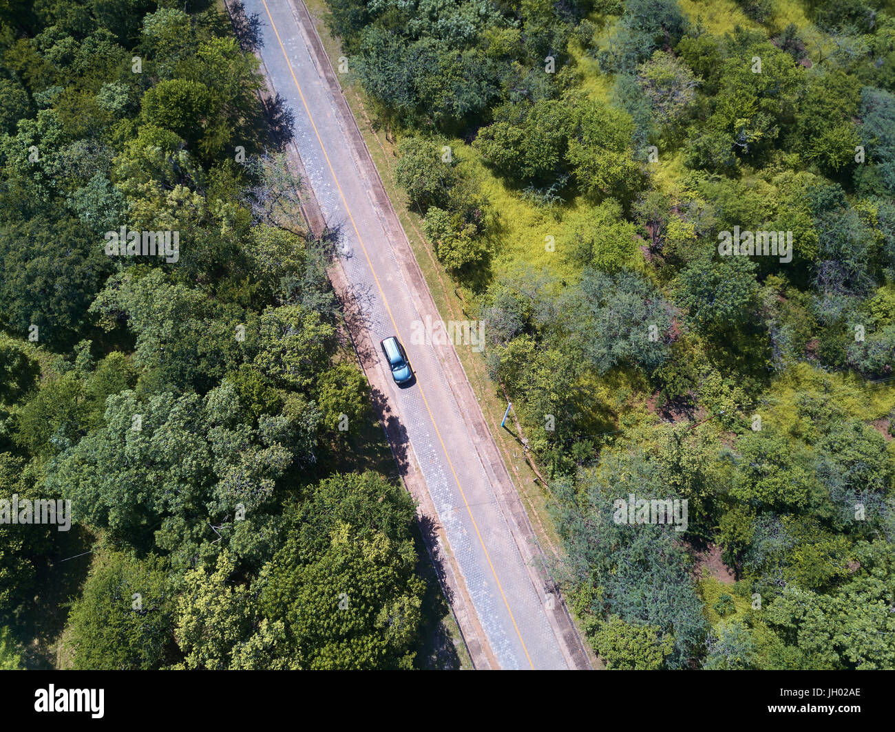 Location sur la vue aérienne du drone en zone rurale Banque D'Images