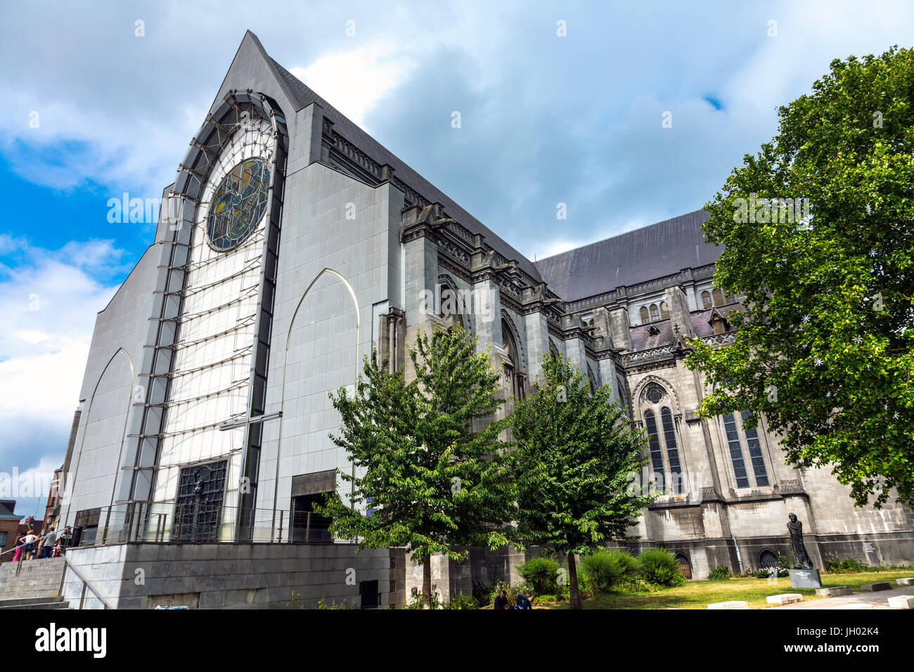 La Cathédrale de Lille doté d''une façade en marbre contemporaine (Basilique Notre Dame de la Treille à Lille, France) Banque D'Images