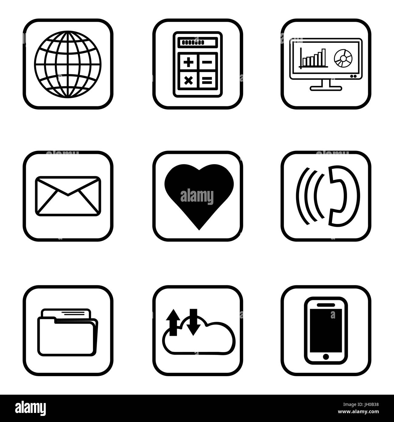 Services 03 icons set sur fond blanc. Vector illustration. Illustration de Vecteur