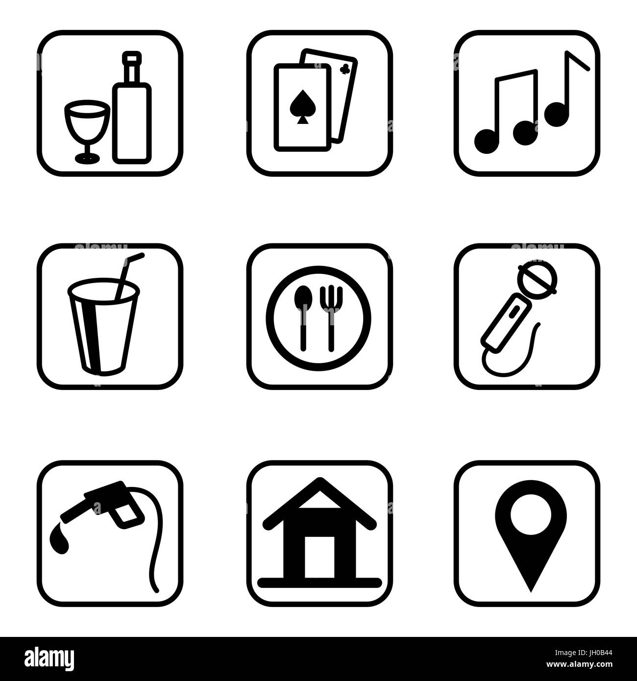 Les Services de l'hôtel icons set sur fond blanc. Vector illustration. Illustration de Vecteur Les Services de l'hôtel icons set sur fond blanc. Vector illustration. Illustration de Vecteur