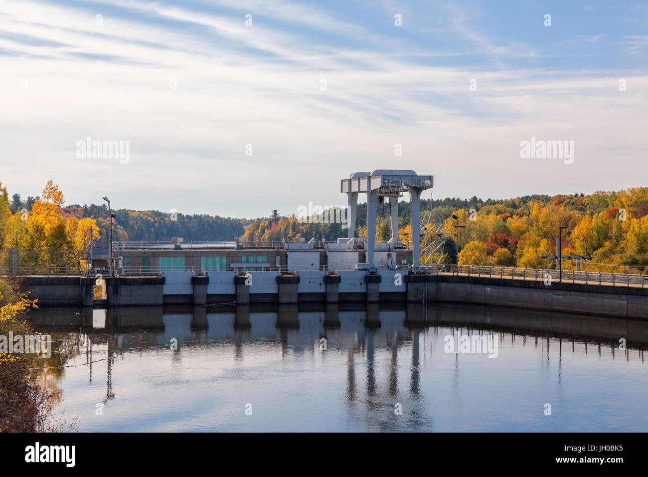 La Centrale Dufferin, Centrale hydro-électrique à Dufferin Buckingham est un barrage sur la rivière du Lièvre ou de la rivière du Lièvre à Buckingham, Québec. Banque D'Images