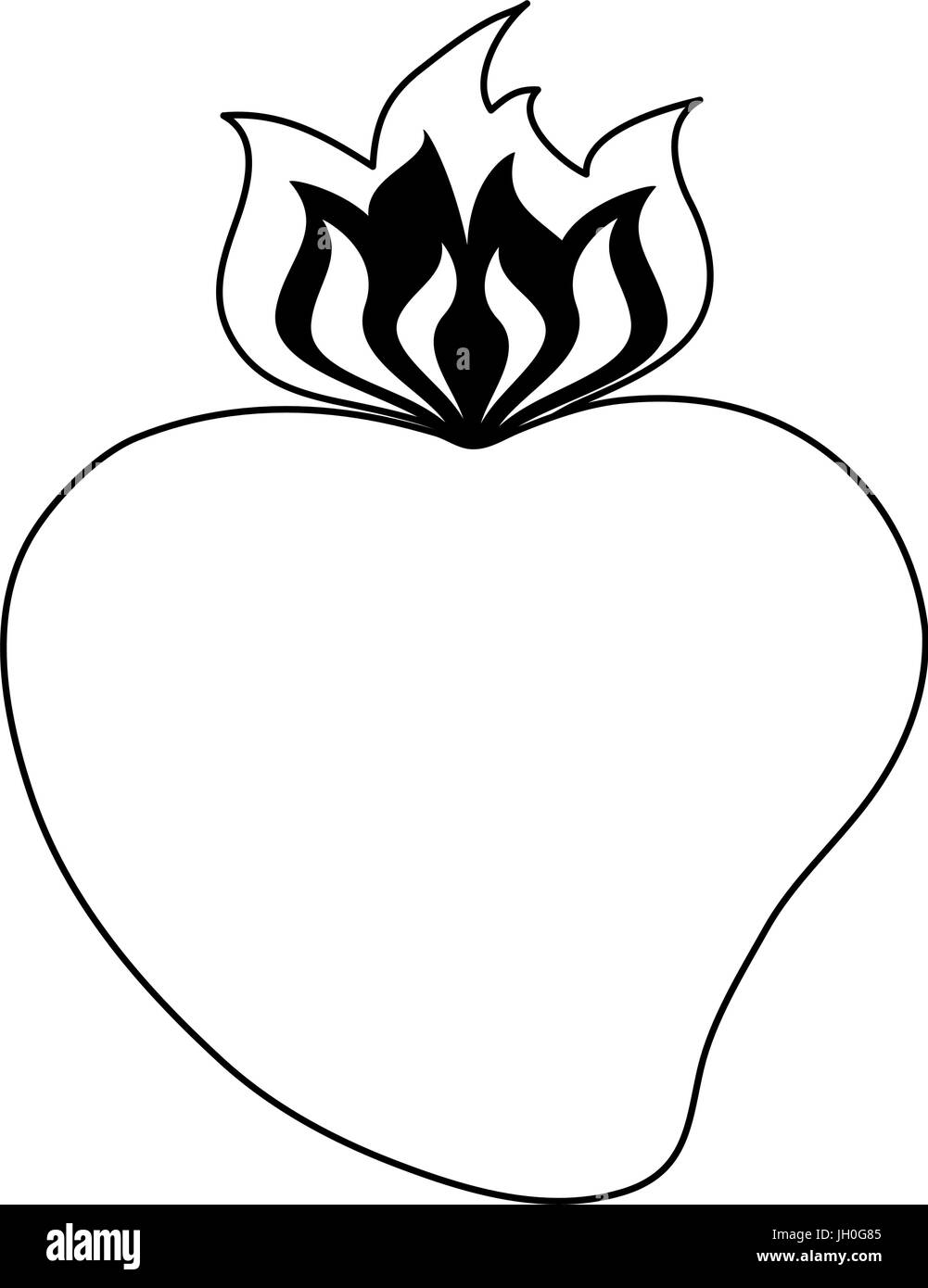 Sacré coeur caricature droit Illustration de Vecteur