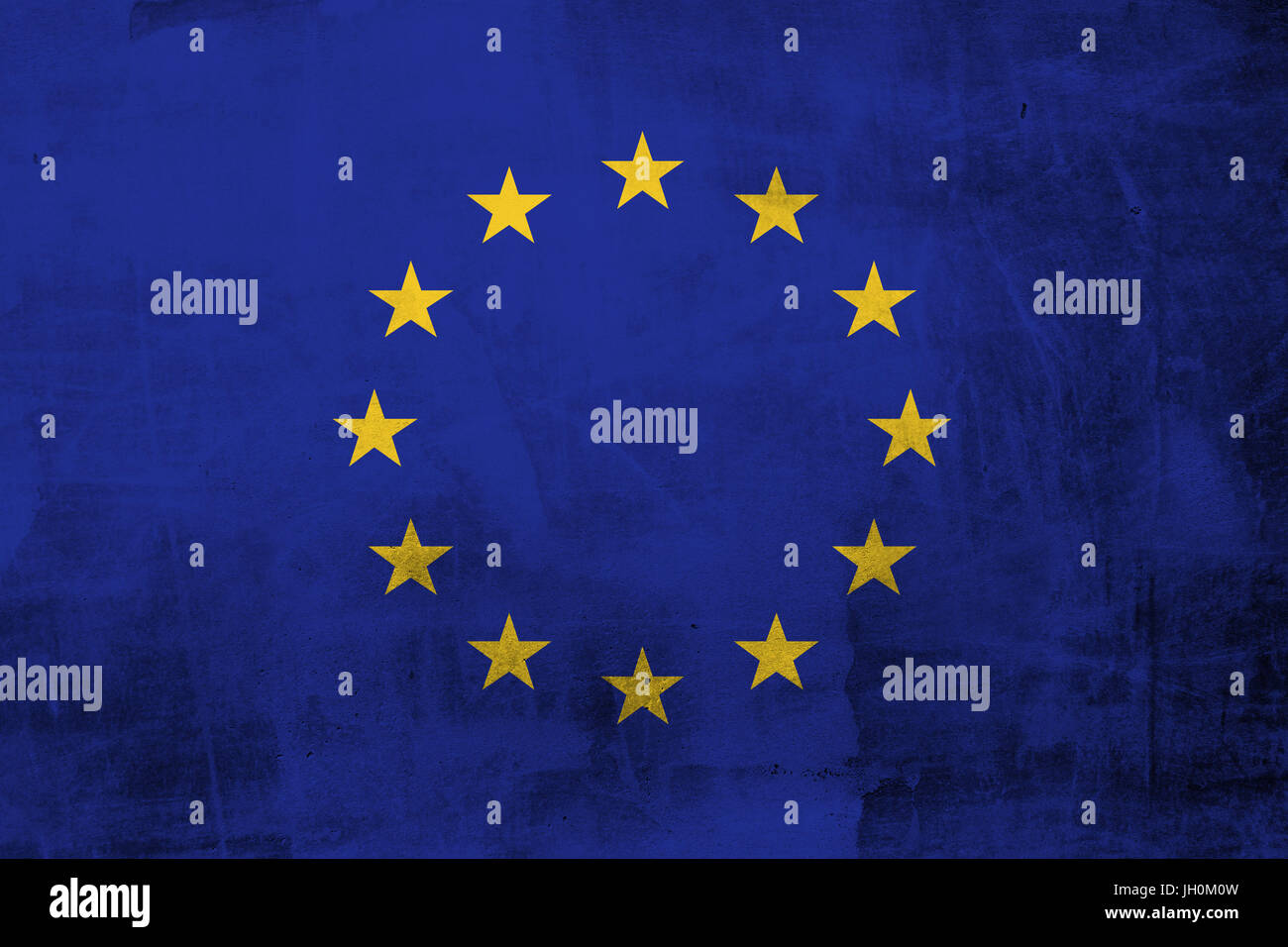Grunge Flag l'Europe le mur de béton Banque D'Images