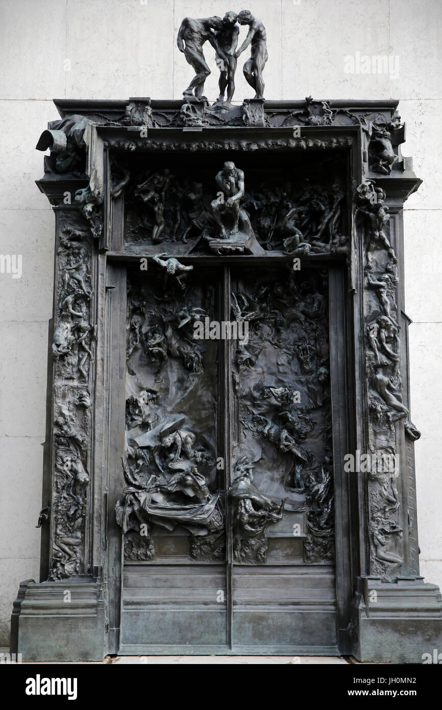 Musée Rodin, Paris. Les portes de l'enfer. À propos de 1890. La France. Banque D'Images