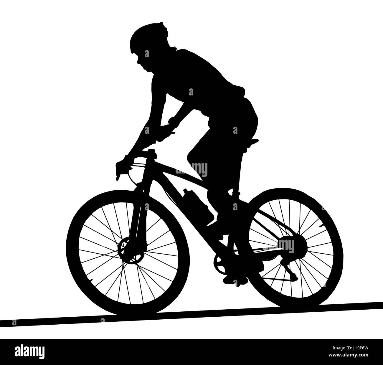 Portrait silhouette d'homme vtt racer riding bicycle Image Vectorielle  Stock - Alamy