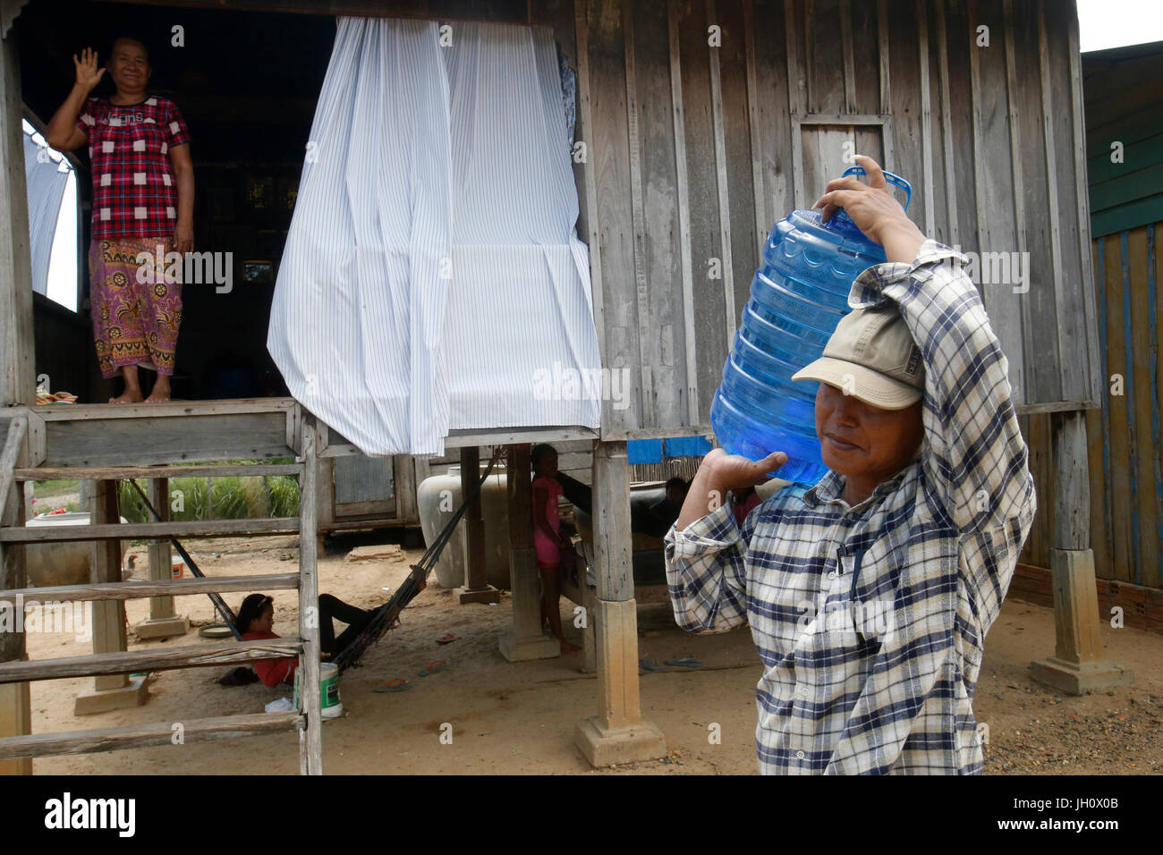 1001 Société de l'eau fontaines livraison à domicile. Le Cambodge. Banque D'Images