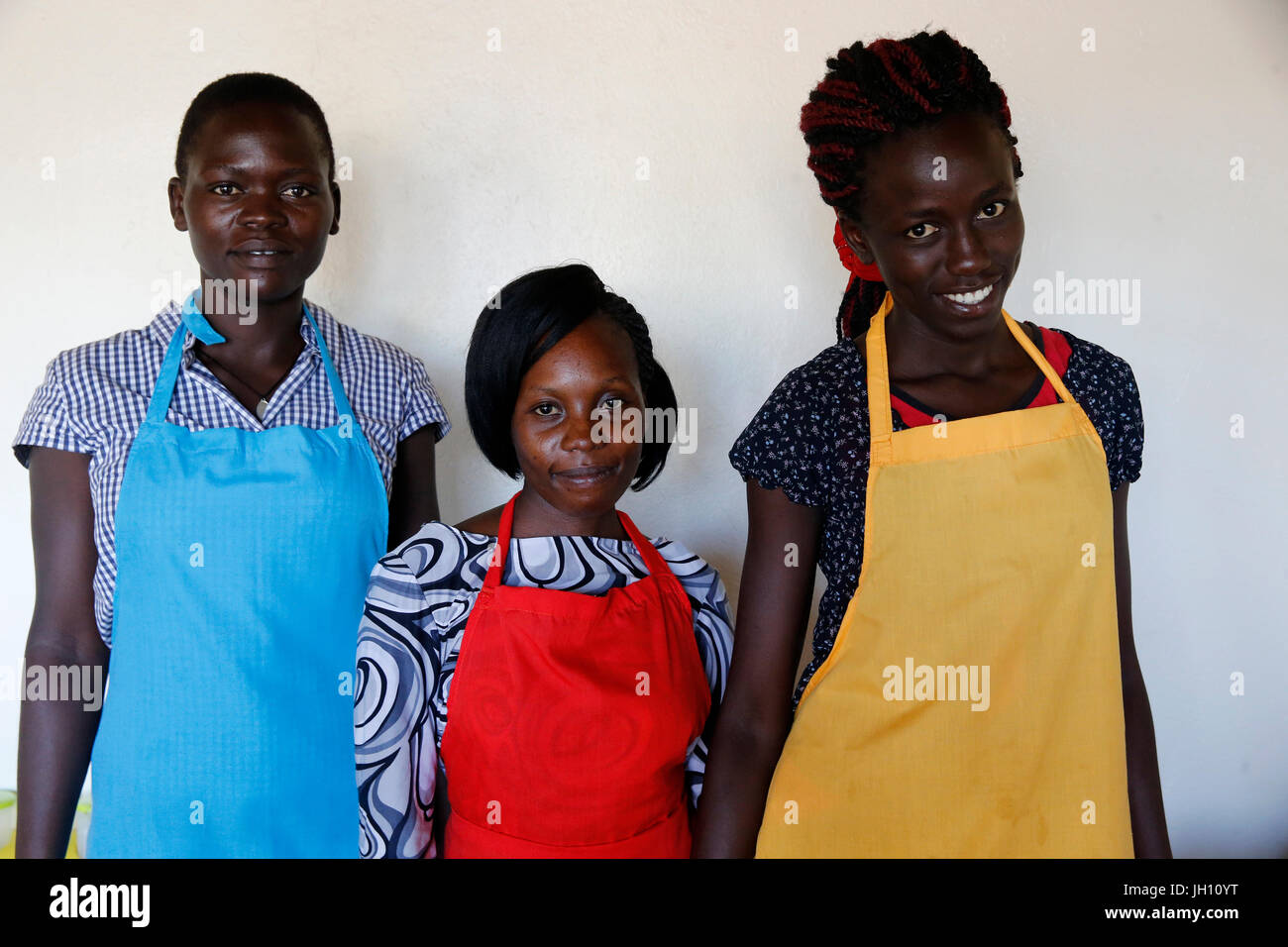 Les serveuses de restaurant. L'Ouganda. Banque D'Images
