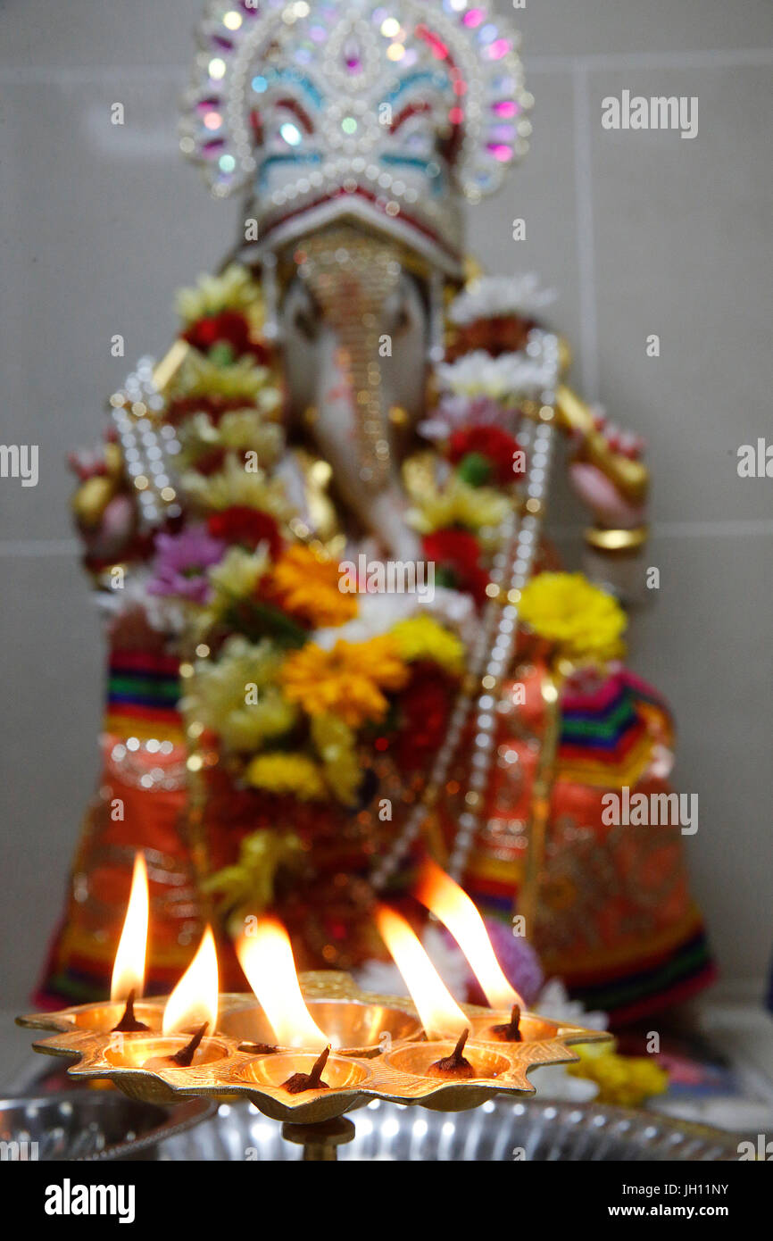 Shree Ram Mandir, Leicester. Ganesh murthi. United Kingdom. Banque D'Images