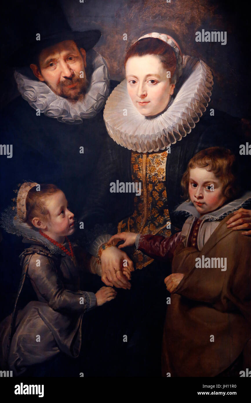 La Courtauld Gallery. Peter Paul Rubens. La famille de Jan Brueghel l'ancien. autour de 1613-15. Huile sur panneau. United Kingdom. Banque D'Images