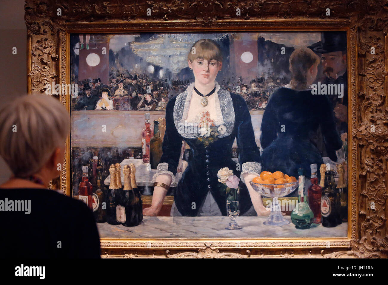 La Courtauld Gallery. Edouard Manet. Un bar à l'Folies-Bergere. 1881-1882. Huile sur toile. United Kingdom. Banque D'Images