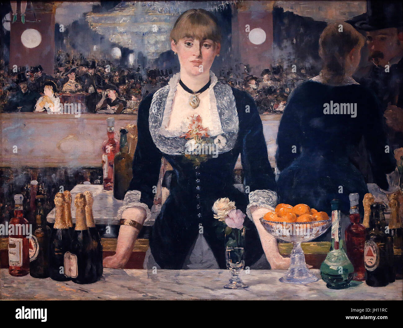 La Courtauld Gallery. Edouard Manet. Un bar à l'Folies-Bergere. 1881-1882. Huile sur toile. United Kingdom. Banque D'Images