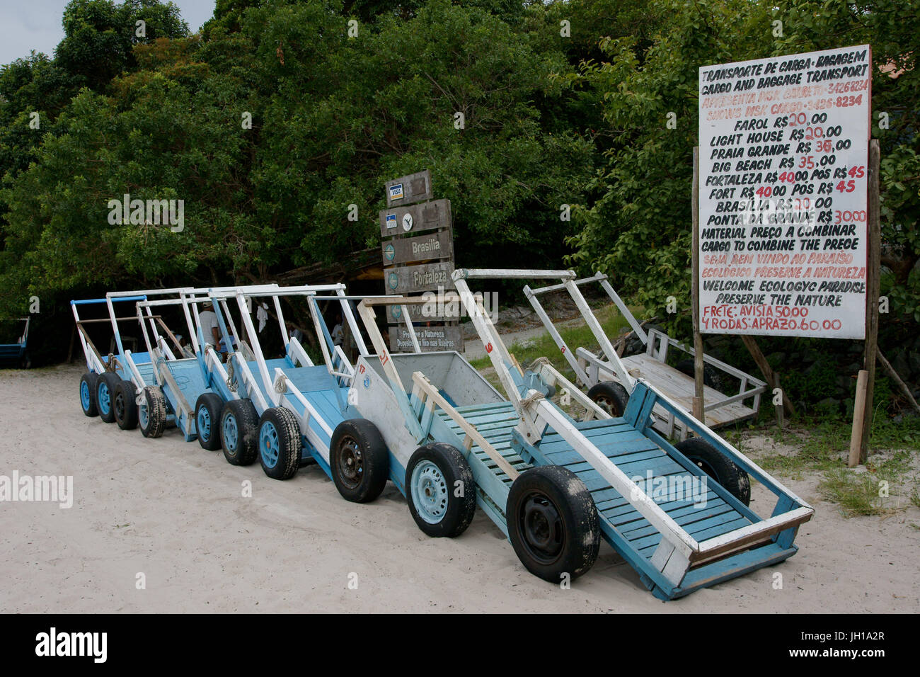 Transports, location, Plage, Ilha do Mel, Brasília, São Paulo, Brésil Banque D'Images