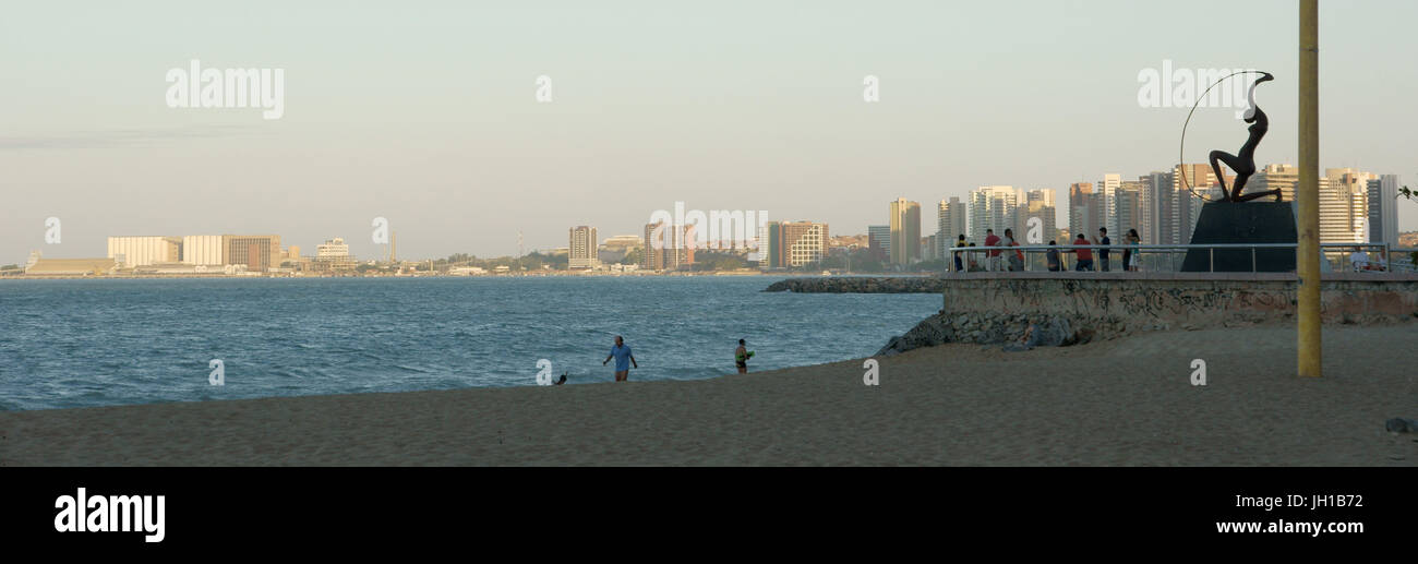 La plage d'Iracema, statue, Ville, Fortaleza, Ceará, Brésil Banque D'Images