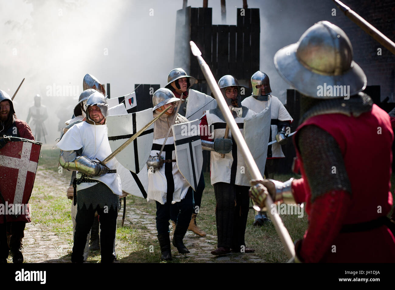 Siège de Malbork re-enactment, Malbork, 2014. Banque D'Images