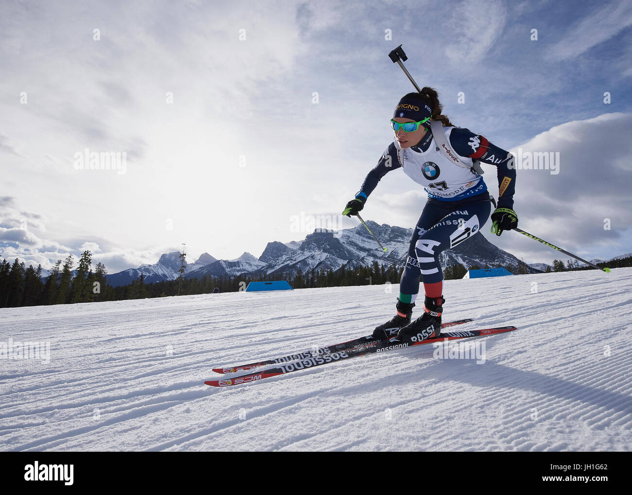 Dorothea Wierer de l'Italie pendant la Coupe du monde de Biathlon IBU Canmore Womans course de sprint 2016 Banque D'Images