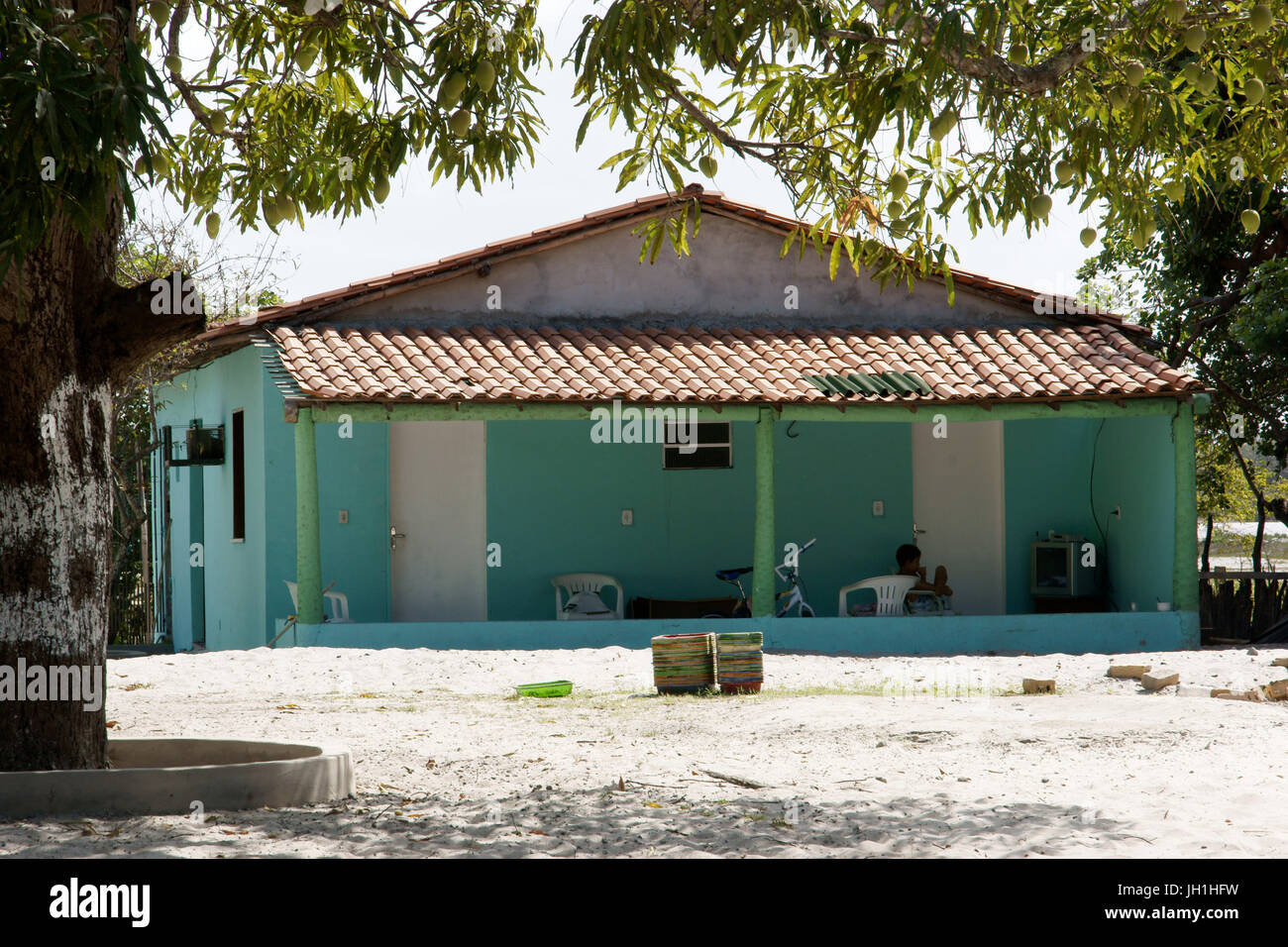 Personnes, enfant, Lençois Maranhense, Ville, Santo Amaro, São Luis, Maranhão, Brésil Banque D'Images