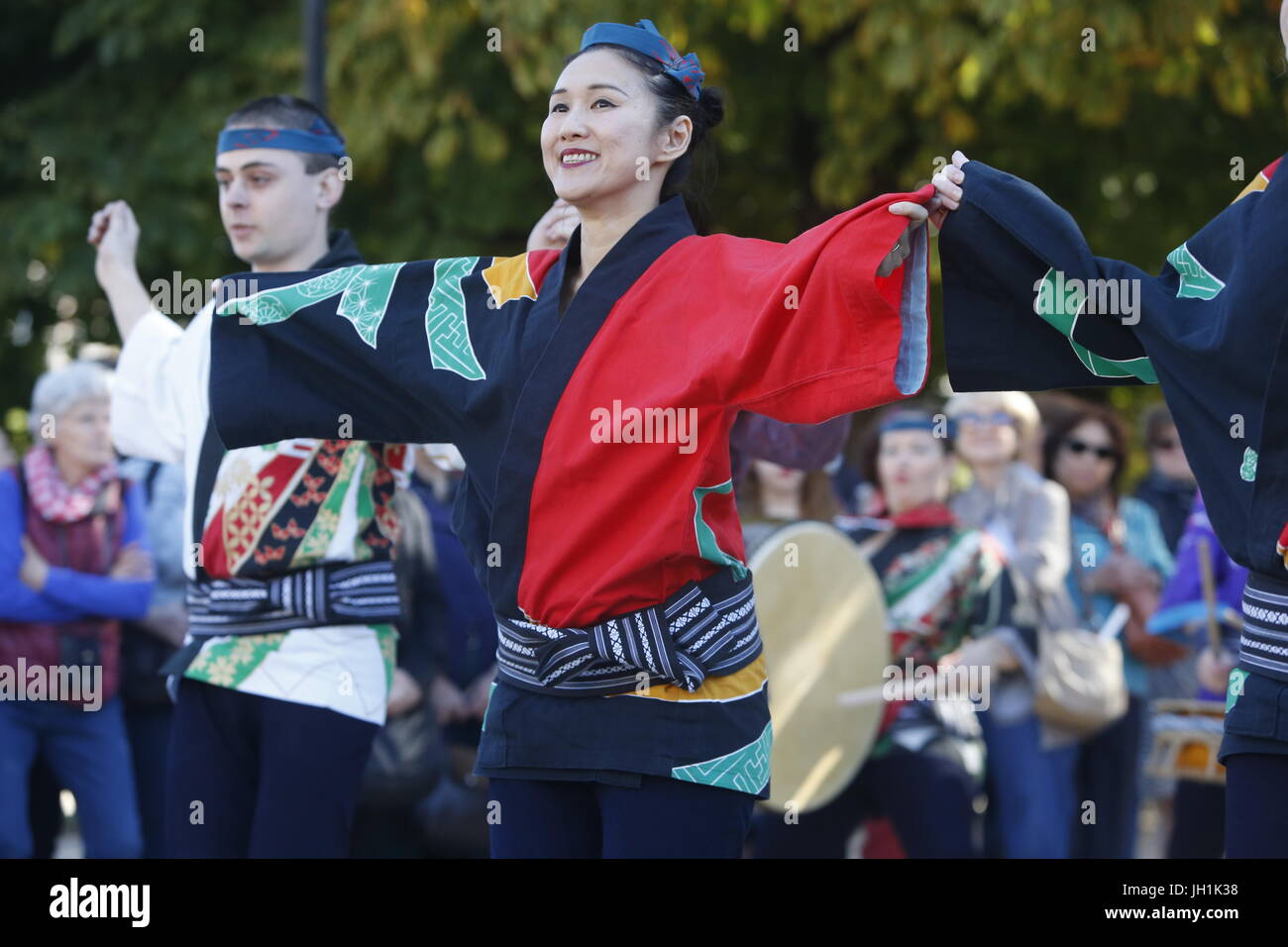 Awa Odori festival japonais à Paris. La France. Banque D'Images