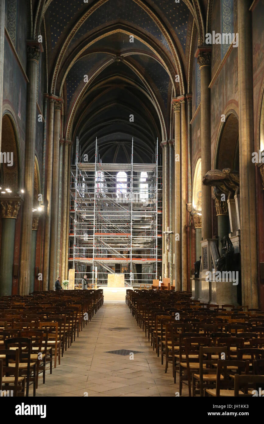 Saint-Germain-des-Prés l'église. Site de construction. Paris. La France. Banque D'Images