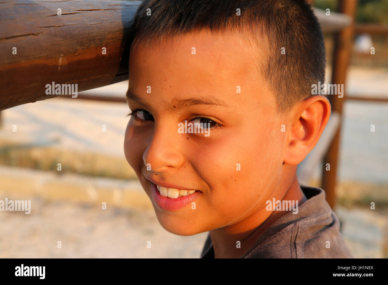 Smiling boy. L'Italie. Banque D'Images