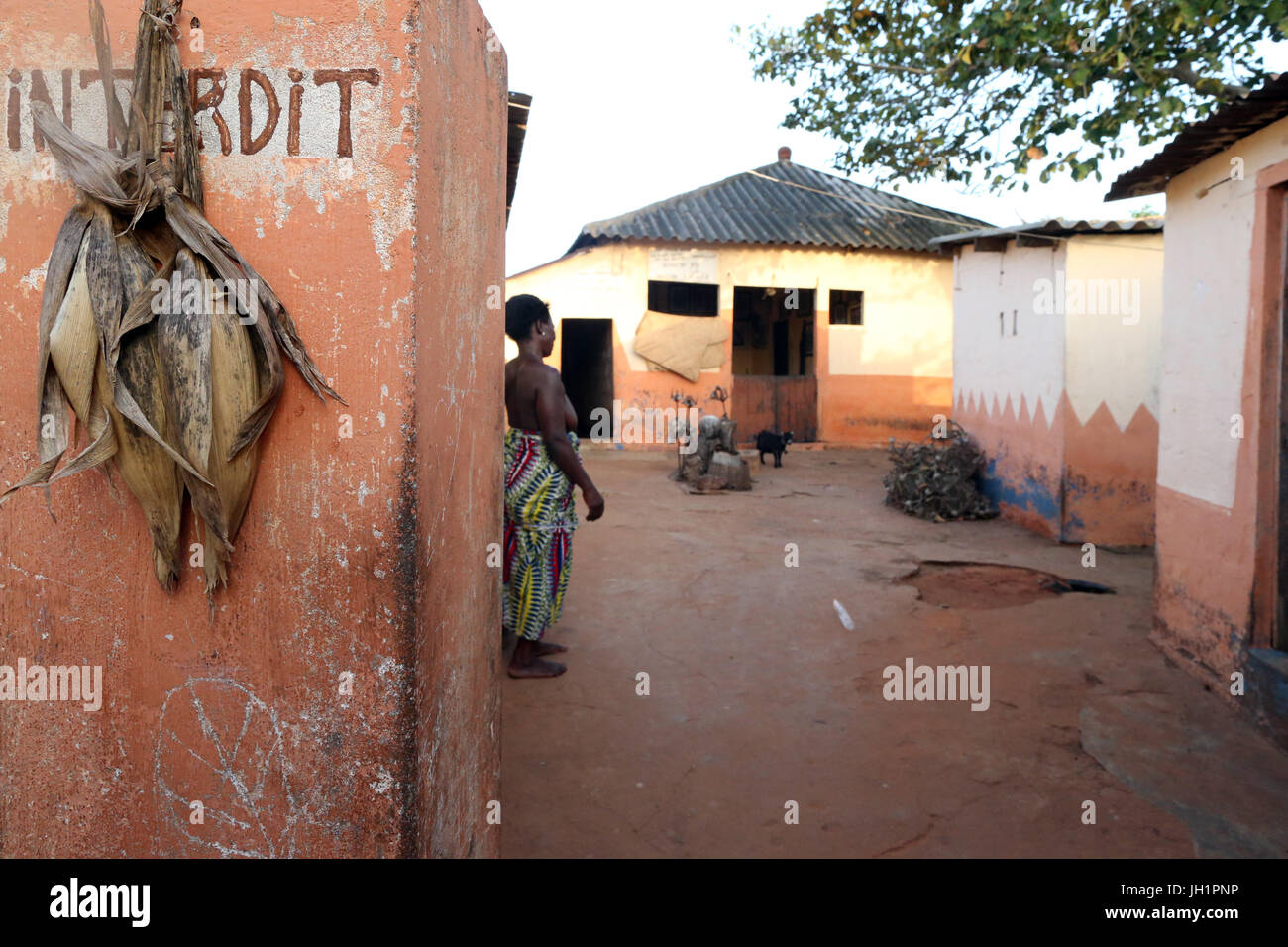 Couvent vaudou. Togoville, le Togo. Banque D'Images