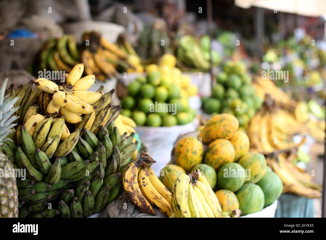 Marché de fruits d'Afrique. Lome. Le Togo. Banque D'Images