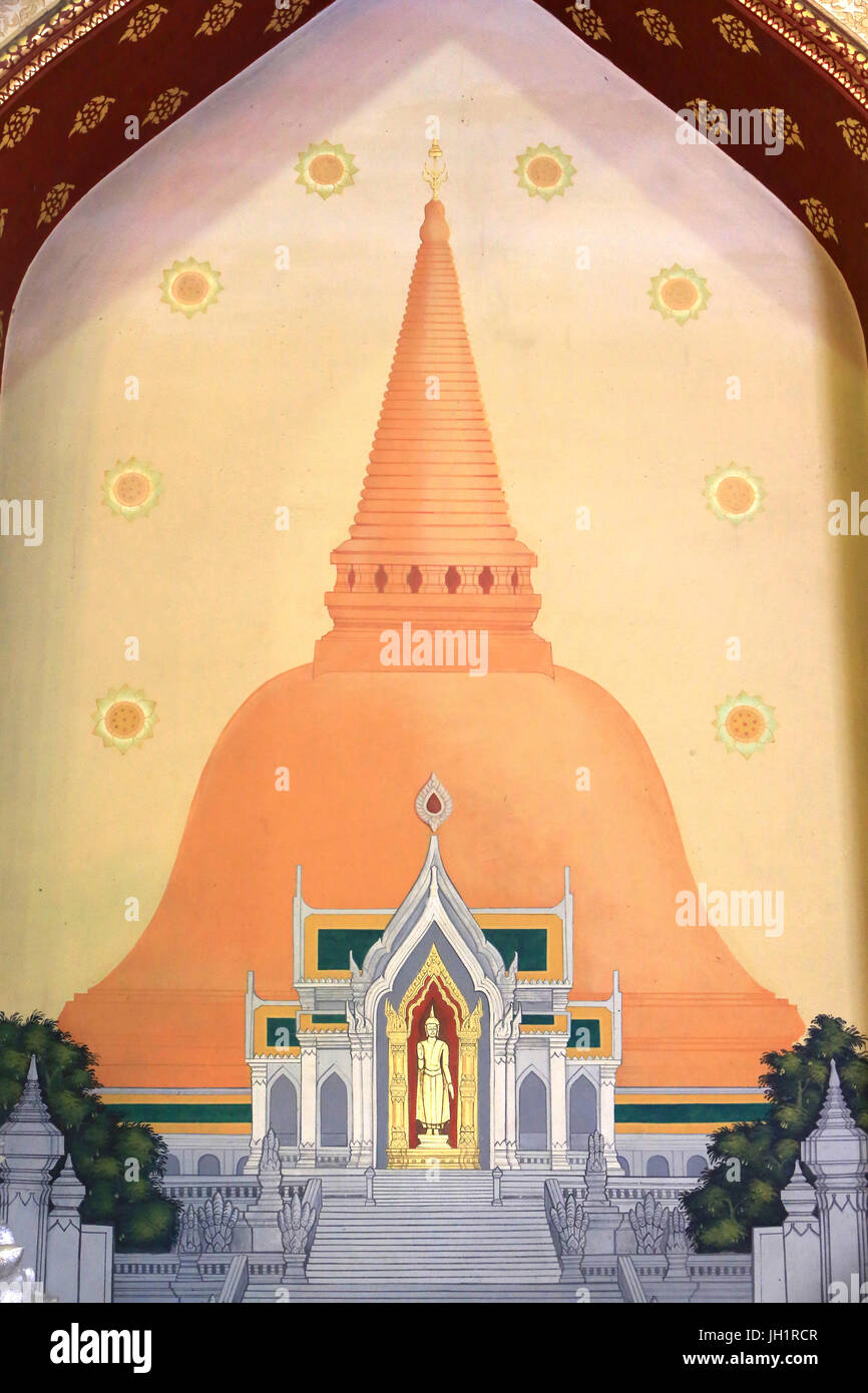 Bouddha. En Temple. Wat Benchamabophit Dusitvanaram Ratchaworawiharn. 1899. Bangkok. La Thaïlande. Banque D'Images