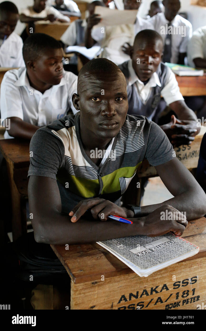 Anaka senior secondary school. Étudiant soudanais. L'Ouganda. Banque D'Images