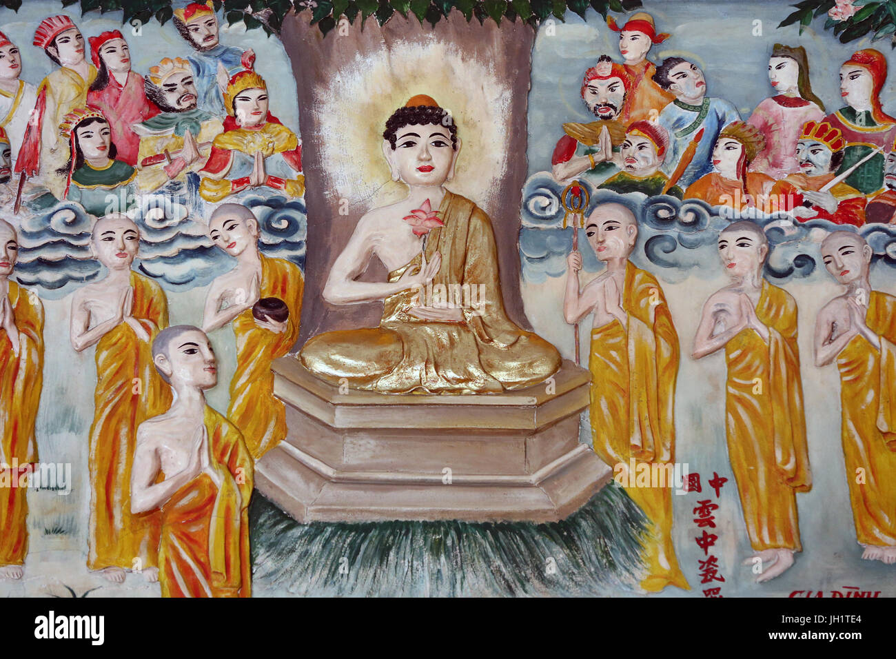 Quan Le suis Bo Tat temple (pagode des Bodhisattva Avalokitesvara). L'enseignement de Bouddha. Notre annuaire d'entreprises. Le Vietnam. Banque D'Images