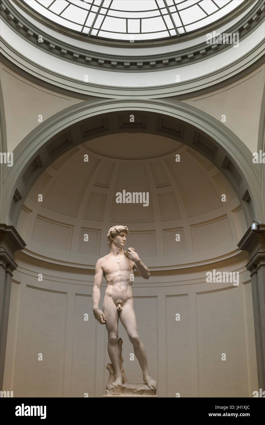 Sculpture de marbre, David de Michel-Ange, 1501-1504, Galerie des Offices, Florence, Toscane, Italie, Europe Banque D'Images