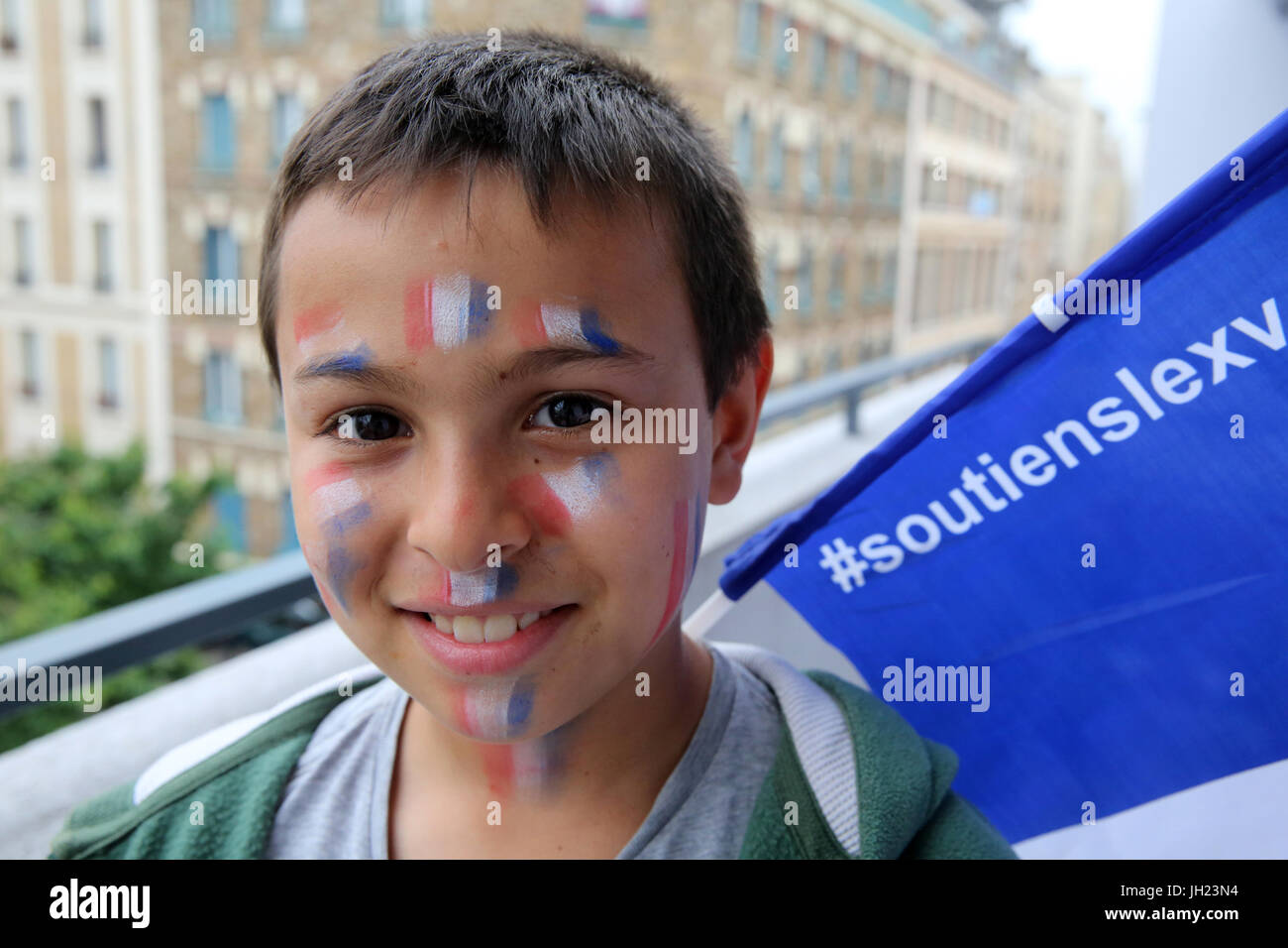 Supporter de football français. La France. Banque D'Images