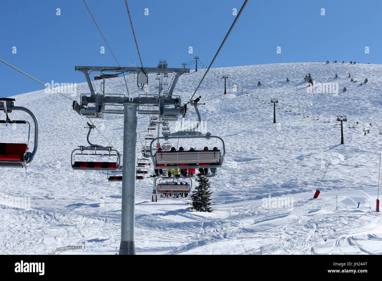 Alpes françaises. Télésiège. La France. Banque D'Images