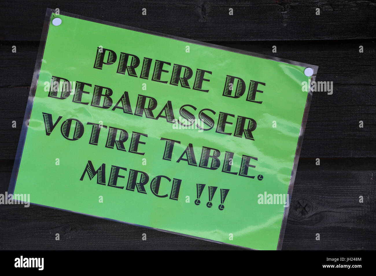L'uo votre table. Restaurant sign. La France. Banque D'Images
