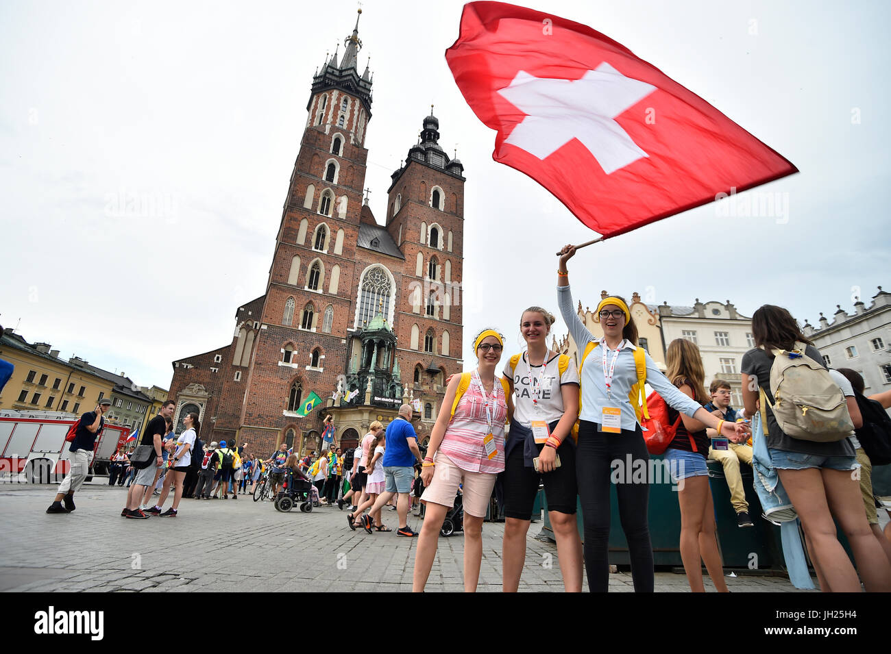 Journée mondiale de la jeunesse. Cracovie. 2016. Pèlerins suisses. La Pologne. Banque D'Images