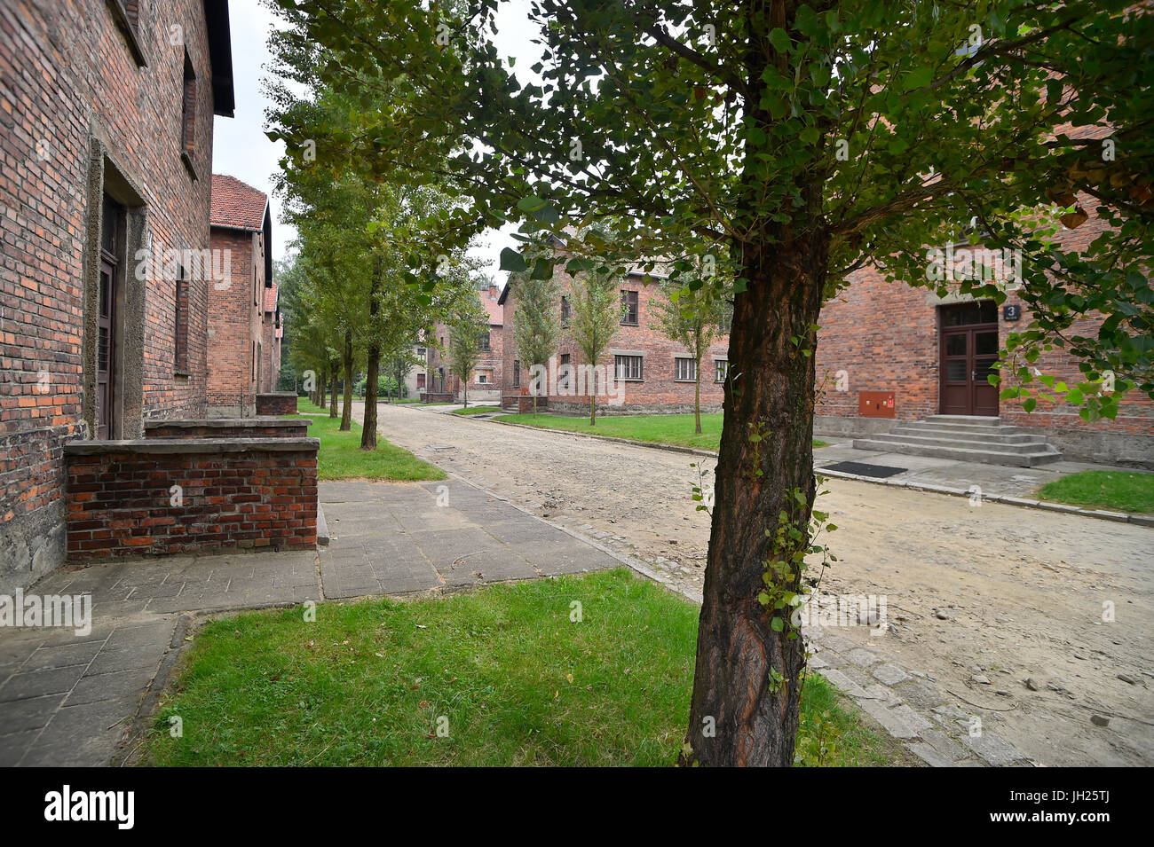 Périmètre du Camp de concentration d'Auschwitz. Cracovie. La Pologne. Banque D'Images