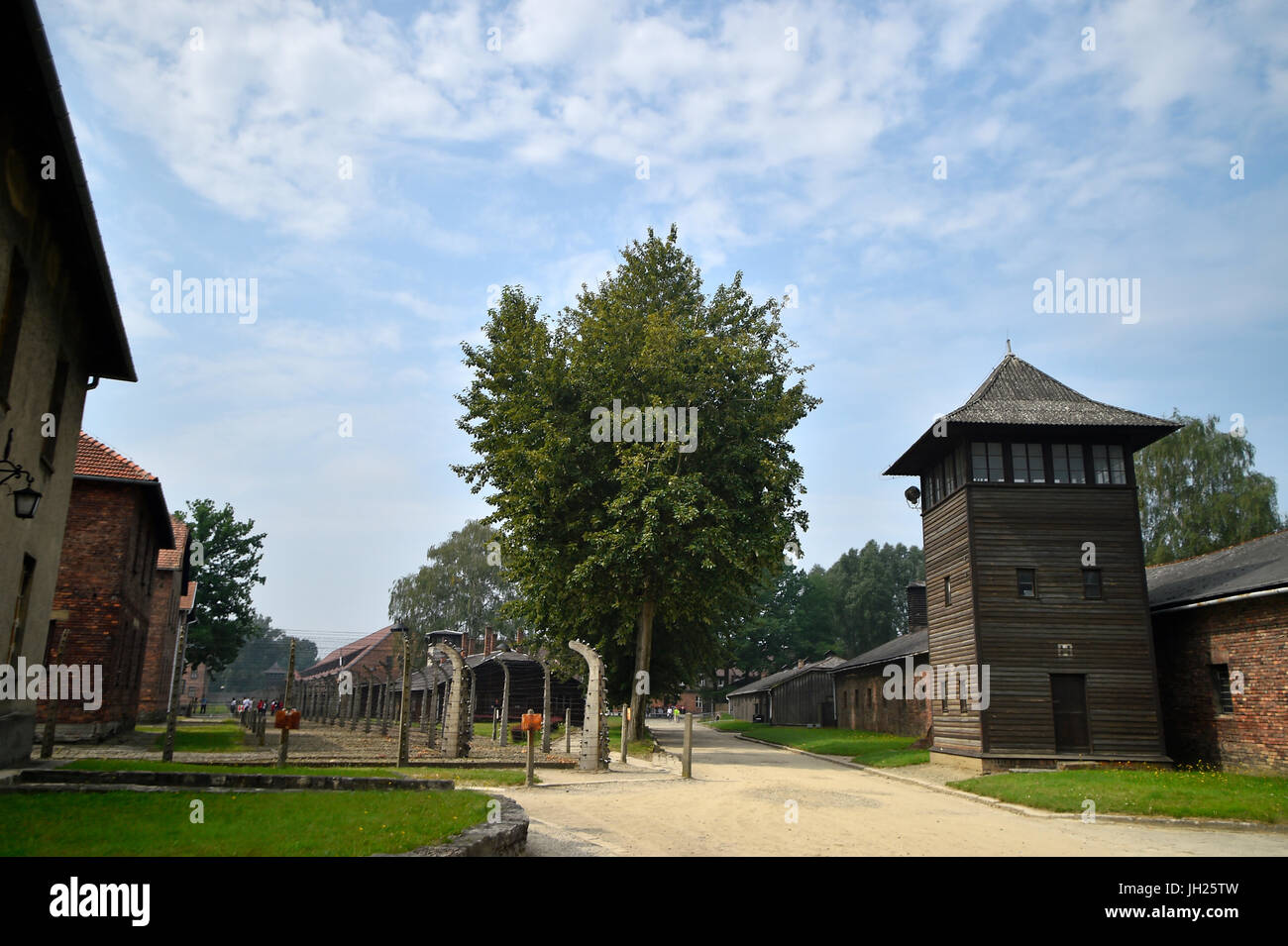 Périmètre du Camp de concentration d'Auschwitz. Cracovie. La Pologne. Banque D'Images