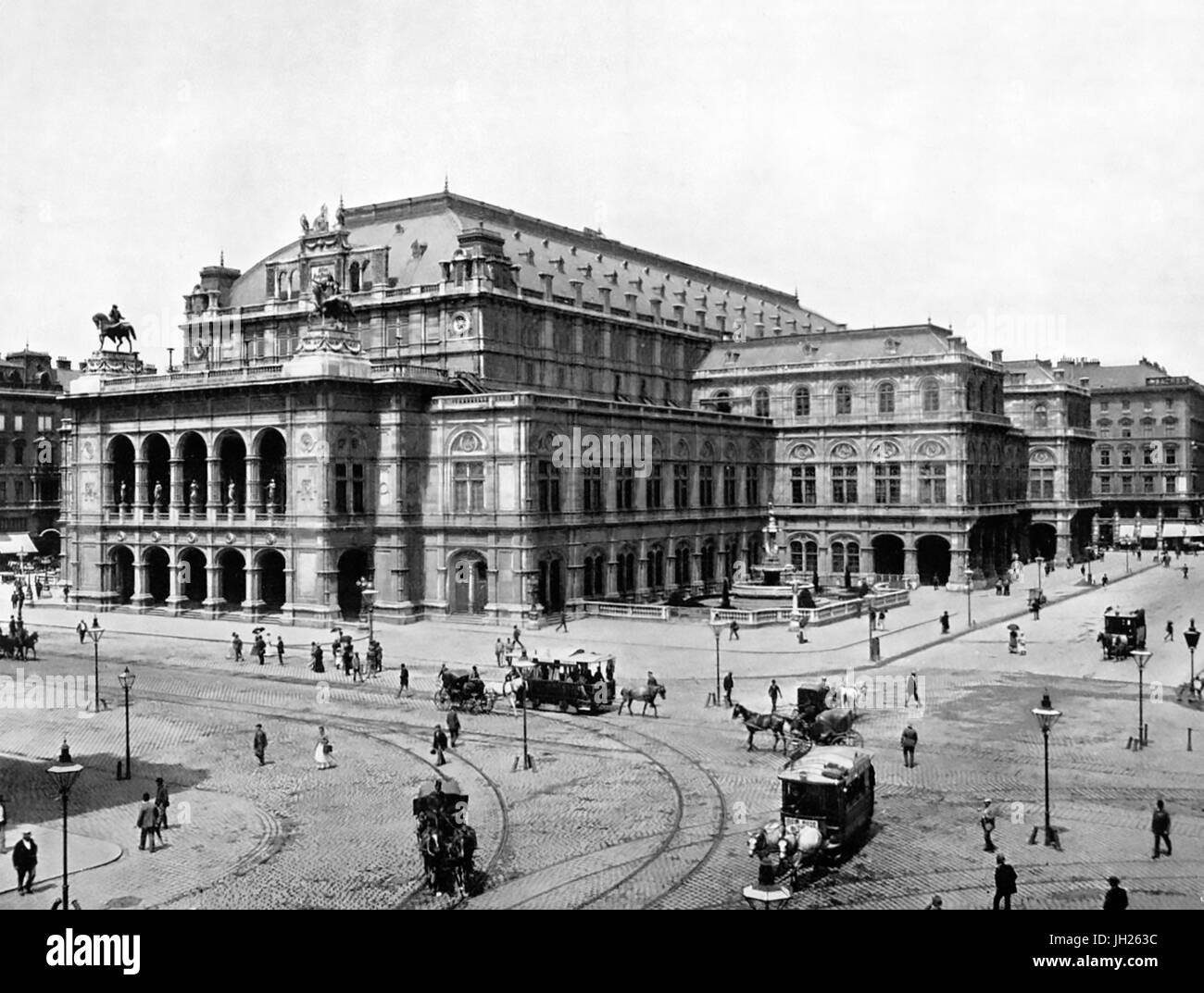 Opéra de Vienne en 1900 Banque D'Images