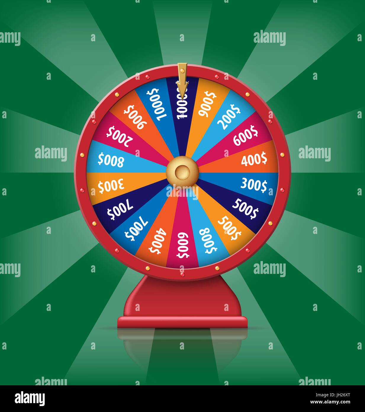 3D réaliste de tourner la roue de fortune, la roulette de la chance vector illustration Illustration de Vecteur