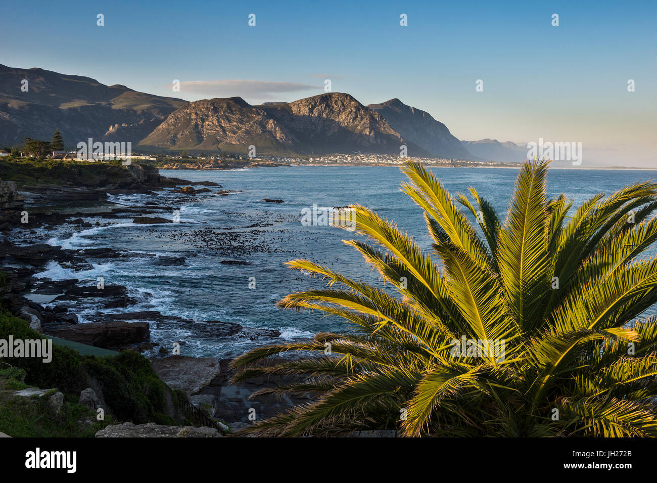 Hermanus Bay au coucher du soleil, Western Cape, Afrique du Sud, l'Afrique Banque D'Images