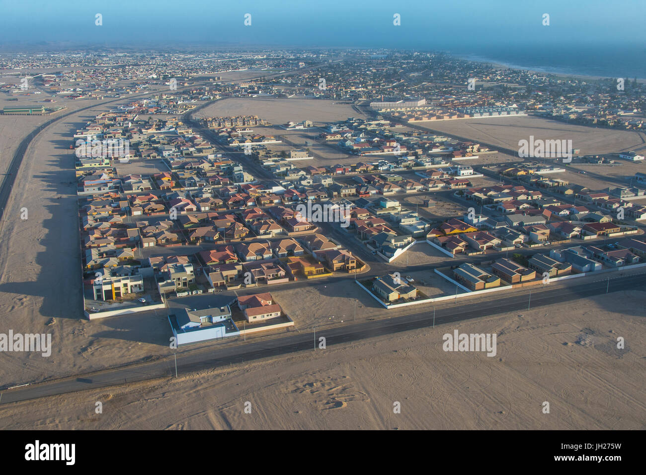 Vue aérienne de Swakopmund, Namibie, Afrique Banque D'Images